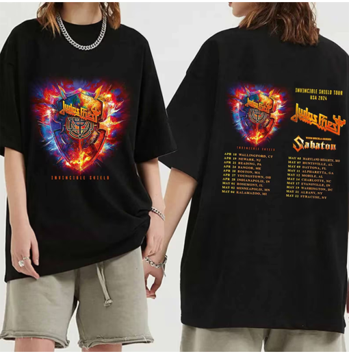 Judas Priest Invincible Shield 2024 Tour Shirt, Judas Priest Concert 2024 Shirt, Judas Priest 2024 US Tour, Judas Priest Band Fan Shirt