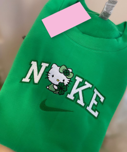 Emb Lucky Shamrocks Sweatshirt with Shamrock Sleeve…