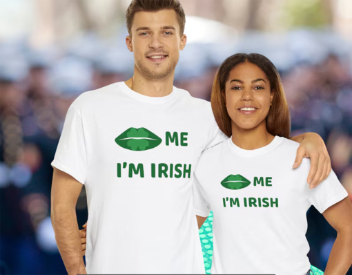 Kiss me I’m irish Baby Tee, Y2K St Paddy Baby Tee, St Patricks Day Women’s Fitted Tee, Unisex Shirt, Y2K Clothing, Trendy Top, 90s Baby Tee