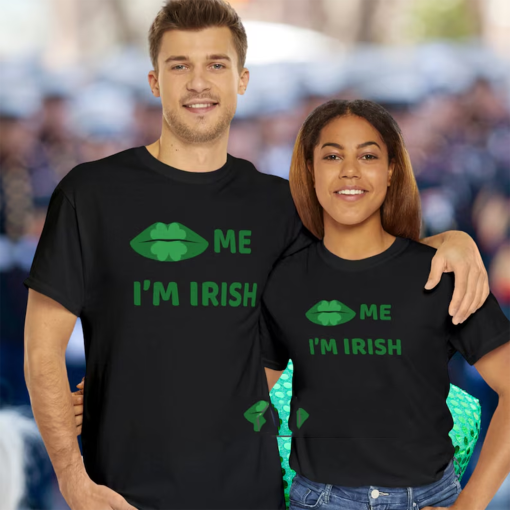 Kiss me I’m irish Baby Tee, Y2K St Paddy Baby Tee, St Patricks Day Women’s Fitted Tee, Unisex Shirt, Y2K Clothing, Trendy Top, 90s Baby Tee