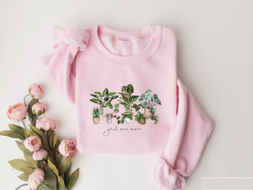 Just One More Plant Sweatshirt, Plant Lover Shirt, Gardening Gift Sweater, Crazy Plant Lady Tee, Fall Crewneck Gifts, Plant Lover Mom Sweat