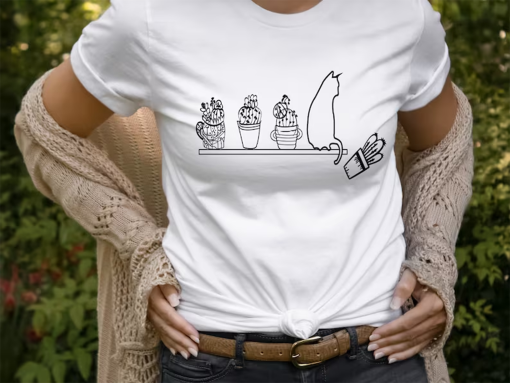 Cats and Plants Shirt, Gardener Shirt, Gift For Mom, Plant Lovers Shirt, Cat Lovers Shirt, Kitten Lover Gift, Succulent Plants Shirt