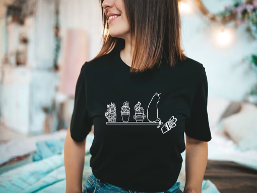 Cats and Plants Shirt, Gardener Shirt, Gift For Mom, Plant Lovers Shirt, Cat Lovers Shirt, Kitten Lover Gift, Succulent Plants Shirt