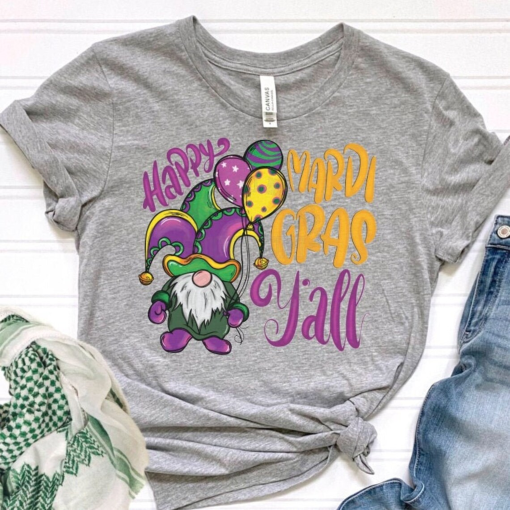 Happy Mardi Gras Y’all Crewneck Sweatshirt for Women, Trendy Crewneck Sweatshirt, Custom Sweatshirt, Custom T-Shirt,