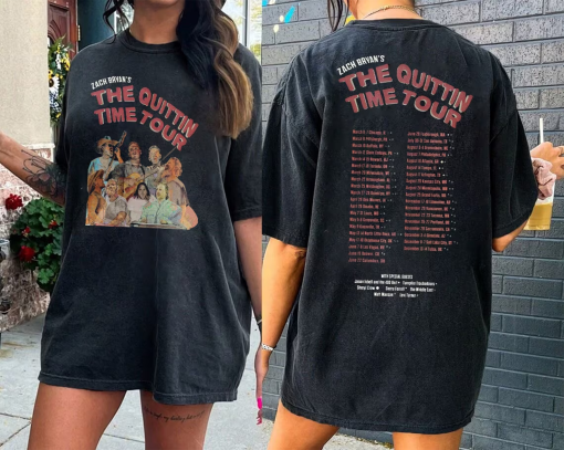 Limited Zach Bryan The Quittin Time Tour 2024 Front And Back Shirt, Zach Bryan 90s Tee, Zach Bryan Country Music Shirt, Zach Bryan Gift Tee