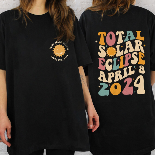 Solar Eclipse 2024 Shirt, Double-Sided Shirt, April 8th 2024 Shirt, Eclipse Event 2024 Shirt, Celestial Shirt, Gift for Eclipse Lover