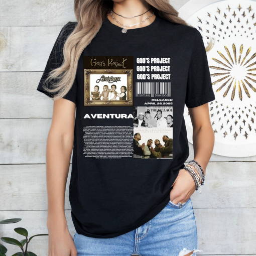 Aventura T-shirt,Aventura Album TShirt, God’s Project Album TShirt,Artist Album TShirt,Latin Music Shirt,Aventura Merch, Aventura Concert