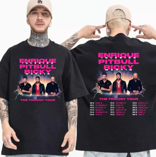 Enrique Iglesias X Pitbull X Ricky Martin The Trilogy Tour 2024 Shirt, The Trilogy 2024 Concert Shirt, Enrique Iglesias Pitbull Ricky Martin