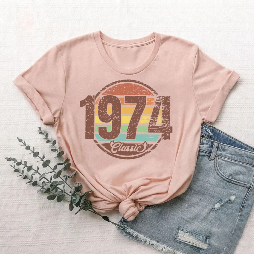 Retro 1974 T shirt, 50th Birthday Shirt, 50th Birthday Gift For Women Men, Vintage 1974 Shirt,1974 Classic Tee 50th Birthday Party Tshirts,