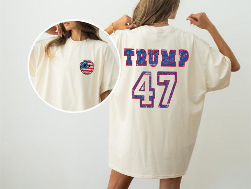 Donald Trmp 45 47 Comfort Colors Shirt, Trump 47 T-shirt,Smiley American Flag 2024 Shirt,Republican Gift,47th President Trmp, Election Shirt