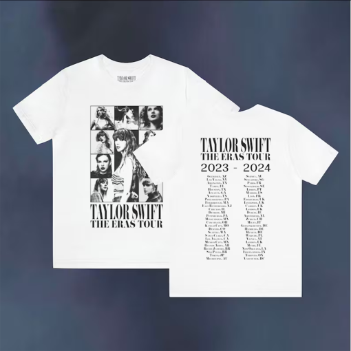 Taylor Swift The Eras Tour Black & White Tour Shirt Australia UK London Brazil France 2024 International Unisex T-Shirt Tee Dupe Swiftie