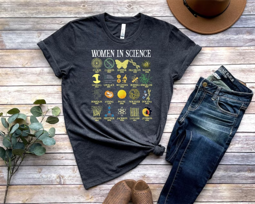 Retro Women In Science T-Shirt Vintage Science Shirt Women In STEM  Shirt Gift Woman In Science