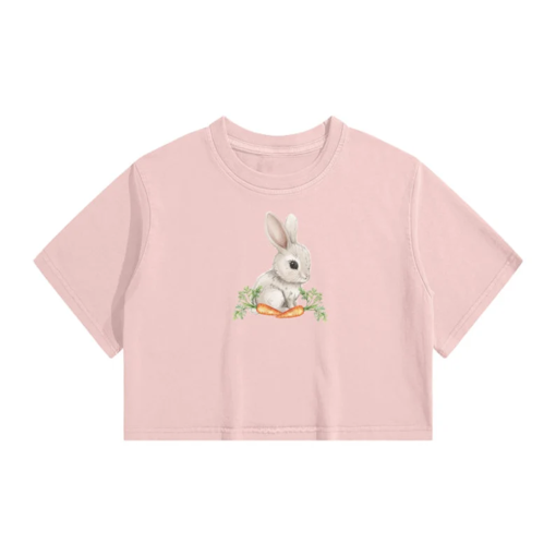 Coquette Aesthetic crop top Vintage Pastel Retro Bunny T shirt / Gift Y2K 90s