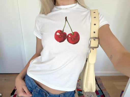 Cherry y2k crop top Red Aesthetic Cherries Trendy Womens Coquette  crop top