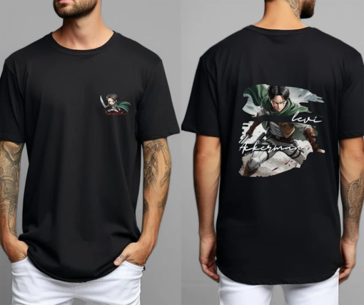 Chibi Levi Ackerman Tee, Levi Ackerman A.O.T Tshirt, Scout Regiment Captain Tee, Anime Tshirt, A.O.T. Tee