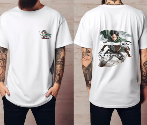 Chibi Levi Ackerman Tee, Levi Ackerman A.O.T Tshirt, Scout Regiment Captain Tee, Anime Tshirt, A.O.T. Tee