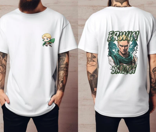 Chibi Erwin Smith Tee, Erwin Smith A.O.T Tshirt, Scout Regiment Commander Tee, 13th Commander, Anime Tshirt, A.O.T. Tee