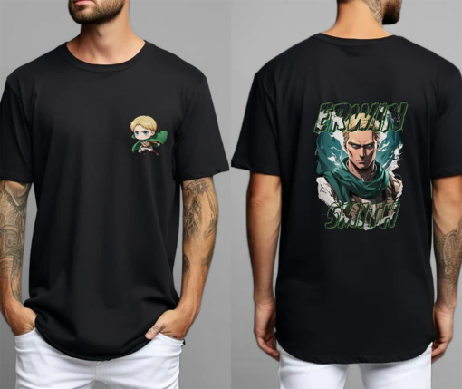 Chibi Erwin Smith Tee, Erwin Smith A.O.T Tshirt, Scout Regiment Commander Tee, 13th Commander, Anime Tshirt, A.O.T. Tee