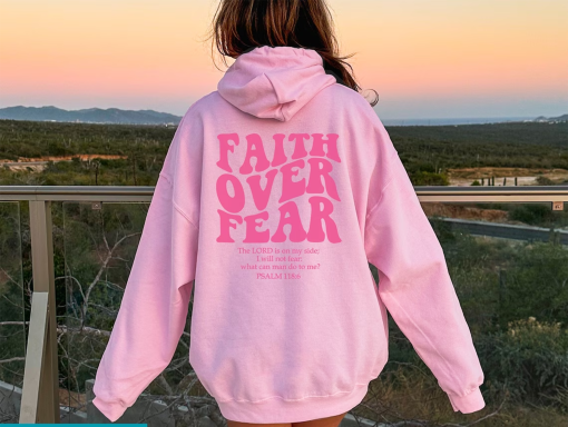 Faith Over Fear Christian Hoodie Bible Verse, Aesthetic Christian Sweatshirts, Jesus Hoodie, Church hoodie, Trendy Hoodie, Religious Hoodie