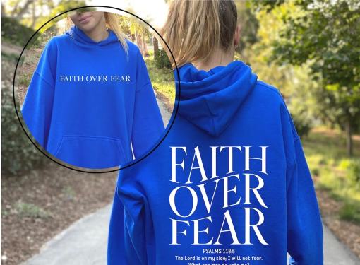 Faith Over Fear Christian Hoodie, Christian Sweatshirt, Jesus Hoodie, Trendy Hoodie, Bible Verse Hoodie, Gift For Her, Aesthetic Hoodie