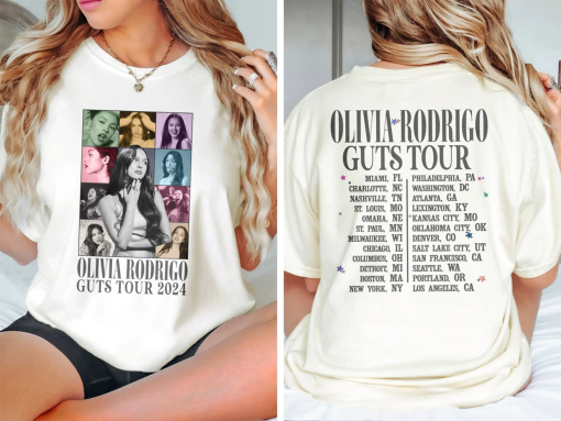 2 Sided Olivia Rodrigo Guts Tour 2024 Shirt, The Guts World Tour 2024 Shirt, Olivia Rodrigo Shirt, Olivia Rodrigo Sweater, 2024 Music Shirt.