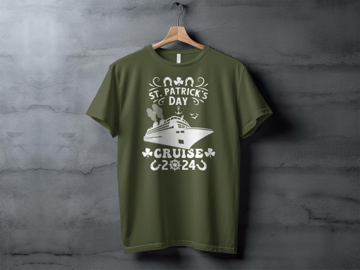 St. Patrick’s Day Cruise Shirt 2024 | St Patty’s Day Nautical Ship Green Tee, Perfect Gift for Irish Boat Enthusiast, Gift For Her & Him