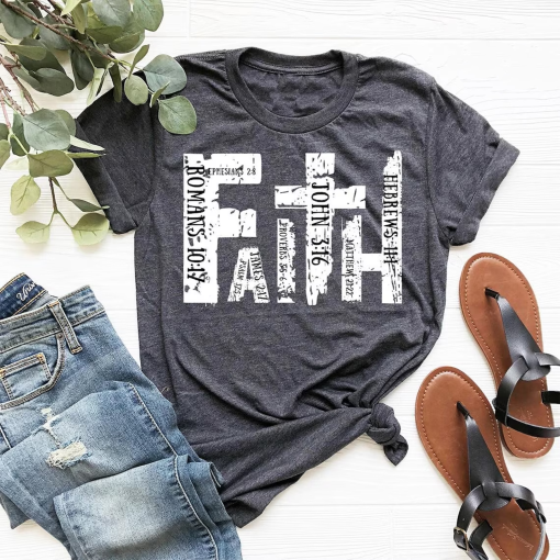 Christian Shirt, Bible Verse T-Shirt, Religious Outfit, Retro Faith T Shirt, Christian Cross Graphic Tees, Genderneutral Adult Tshirts