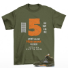 Stacked Jordan 5 Olive Retro Sneaker Matching Tee Shirt