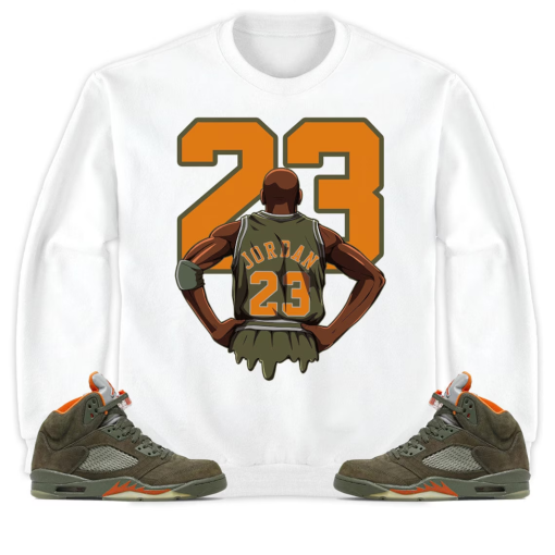 Jordan 5 Olive Unisex Shirt, Kid, Toddler, Sweatshirt, Hoodie, MJ 23 Back, Shirt To Match Sneaker