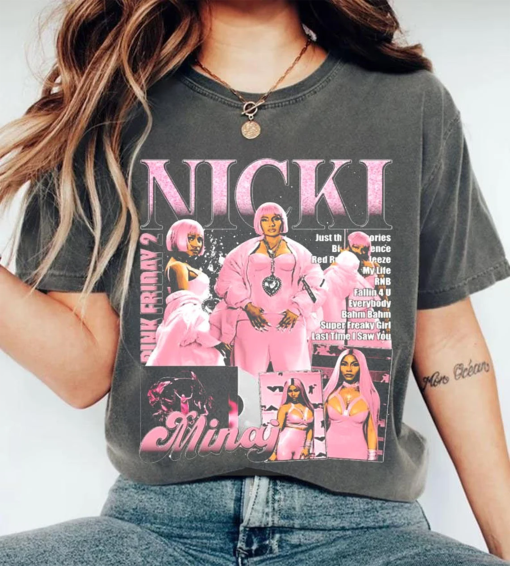 Retro Nicki Lewinsky Airbrush Style Shirt, Nicki Minaj T-shirt, Nicki Minaj Fan, Pink Friday 2 Shirt, Rapper Homage Graphic Shirt, Hoodie