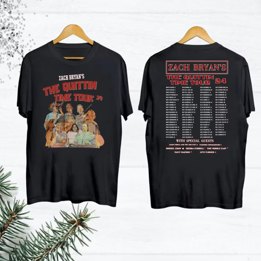 The Quittin Time Tour 2024 Zach Bryan T-Shirt, Vintage Zach Bryan Shirt, Country Music Zach Bryan Shirt, Cowboy Zach Bryan Fan Gift Shirt