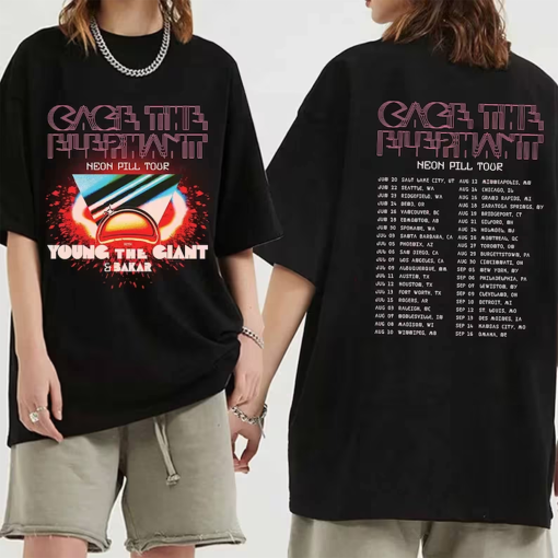 Cage the Elephant – Neon Pill Tour 2024 Shirt, Cage the Elephant Fan Shirt, Cage the Elephant 2024 Tour Shirt, Neon Pill 2024 Concert Shirt