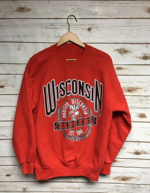 Vintage University of Wisconsin Sweatshirt, Wisconsin Badgers Shirt, UW Shirt, NCAA Basketball, Vintage Shirt,Unisex Shirt Sweatshirt Hoodie