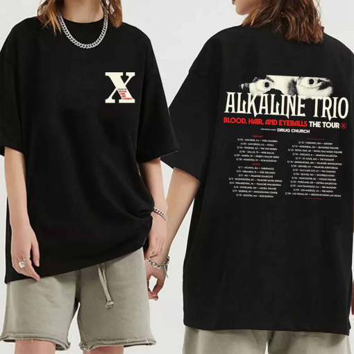 Alkaline Trio Blood Hair and Eyeballs Tour 2024 Shirt, Alkaline Trio Band Fan Shirt, Alkaline Trio Concert Shirt, Blood Hair and Eyeball Tee