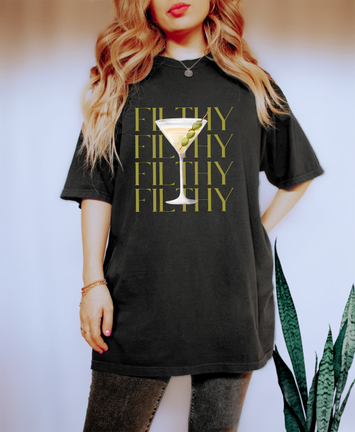 Filthy Martini Sweatshirt, Retro Comfort Cocktail Club Shirt, Funny Drinking Shirt, Girls Club Crewneck, Martini Lover Gift, Bartender Tee