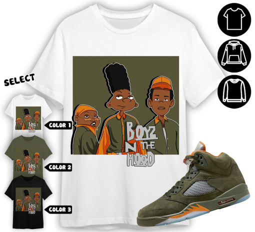 Jordan 5 Olive Unisex Shirt, Sweatshirt, Hoodie, Boyz N The Hood 90s, Shirt To Match Sneaker Color Military Green