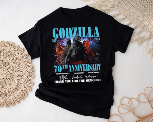 Godzilla 1954 – 2024 70th Anniversary Thank You For The Memories Shirt, Godzilla Minus One By Takashi Yamazaki Shirt, Godzilla Gift For Fan