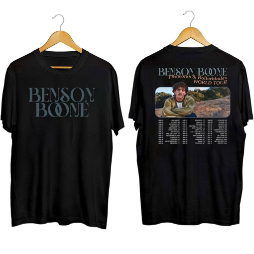 Benson Boone Fireworks and Rollerblades 2024 World Tour Shirt, Benson Boone Beautiful Things Shirt, Benson Boone Fan Gifts, Music Tour