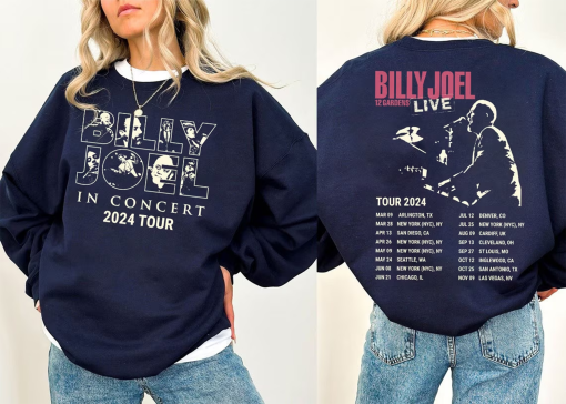 Billy Joel Music Tour 2024 Font & Back Shirt, Vintage Billy Joel Music Tour Shirt, Billy Joel Merch Shirt, Music Lover Shirt, Gift For Fans