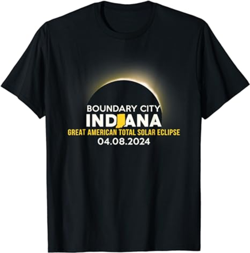 Boundary City Indiana IN Total Solar Eclipse 2024 T-Shirt