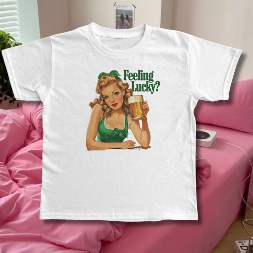 St Patty’s Day  crop top  Feeling Lucky Trendy Retro crop top St Paddys Day y2k crop top St. Patrick’s Day crop top  Luck of the Irish