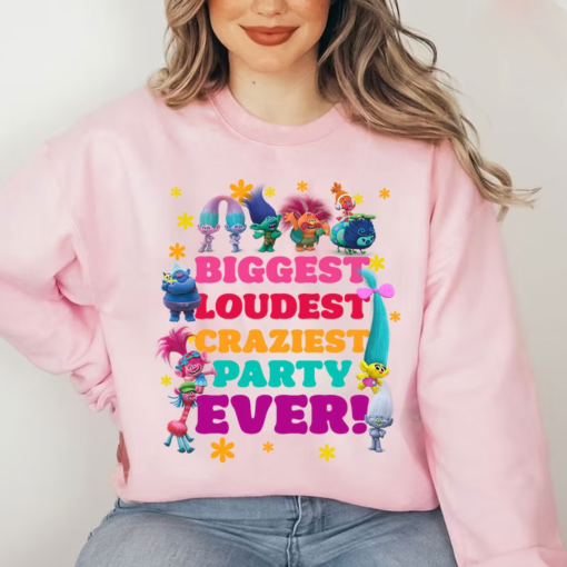 Biggest Loudest Craziest Party Ever Trolls Shirt, Dream Works Trolls Band Together, Family Trolls Birthday Party Outfit, Queen Poppy BroZone