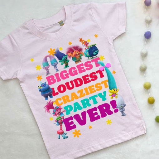 Biggest Loudest Craziest Party Ever Trolls Shirt, Dream Works Trolls Band Together, Family Trolls Birthday Party Outfit, Queen Poppy BroZone