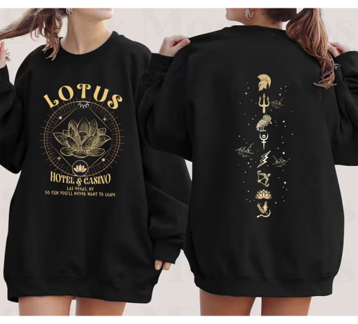 Lotus Hotel & Casino Crewneck Sweatshirt Hoodie T Shirt, Percy Jackson and the Olympians Shirt, Percy Jackson quotes shirt, bookish shirt