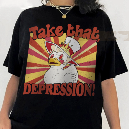 Take That Depression Duck Shirt, TAKE THAT DEPRESSION Shirt, Hazbin Hotel, Lucifer, Hazbin Hotel Fan Art, Depression Duck