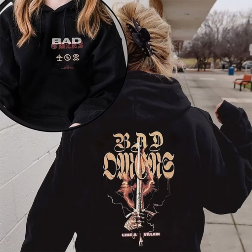 Bad Omens Hoodie, Band Track List Merch The Concrete Forever Tour Hoodie, Wraith Bad Omens Tee 2 Sided Comfort Color Gildan