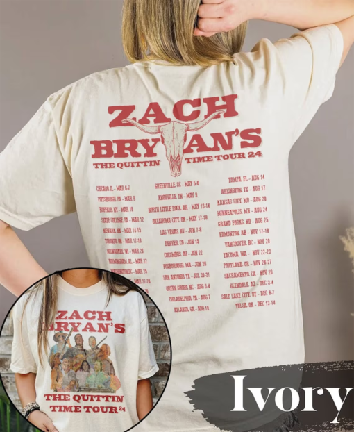 Zach Bryan The Quittin Time Tour 2024 Baby Tee, Country Music Zach Bryan Tanktop, Country Music Croptop, The Quittin Time Tour Long Sleeve