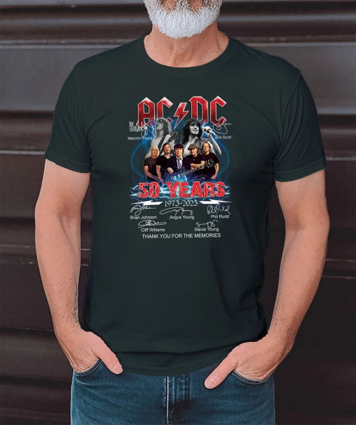 ACDC Band 50th Anniversary 1973 – 2023 Signature T-Shirt, ACDC TShirt Full Size S – 5XL, Rock and Roll Shirt