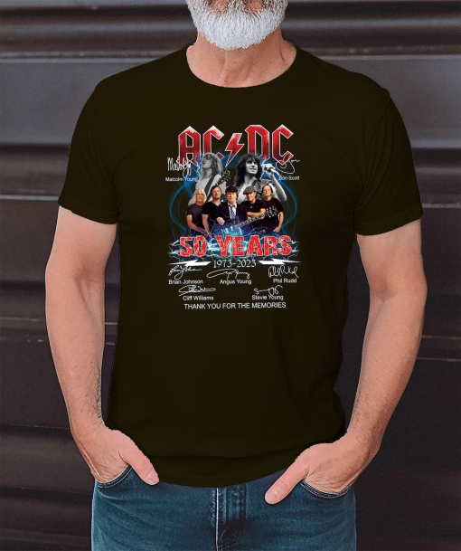 ACDC Band 50th Anniversary 1973 – 2023 Signature T-Shirt, ACDC TShirt Full Size S – 5XL, Rock and Roll Shirt