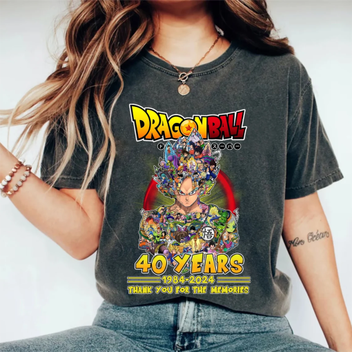 Akira Toriyama dragon ball RIP Shirt, Akira Toriyama RIP, 40 Years 1984 – 2024 Thank You For The Memories Shirt, 40 years anime T-shirt